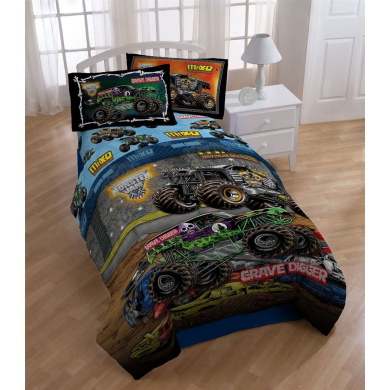 4pc Monster Jam Twin Bedding Set Grave Digger Truck Comforter And Sheet By For Homeware In New Zealand - Queen Size Monster Truck Bedding 4pc Monster Jam Twin Bedding Set Grave Digger Truck Comforter And Sheet By For Homeware In New Zealand - Queen Size Monster Truck Bedding