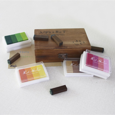 Powstro 70Pcs Vintage Wooden Rubber Letter Number Stamp Set Capital Upper Lower Case for Kids Alphabet Stamps Dark Wooden