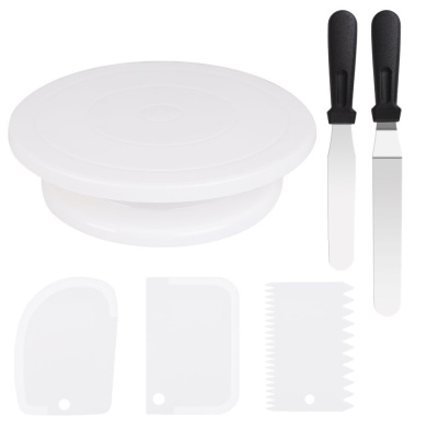 InnoGear Cake Turntable Cake Decoration 3 Cream Scraper for Cake Making Rotating Cake Stand with 2 Angled Palette Knifes