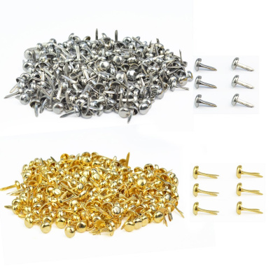 SUPVOX 100pcs Color Mini Brads Round Paper Fasteners Brass Pastel Metal Brads for DIY Paper Scrapbooking Crafts